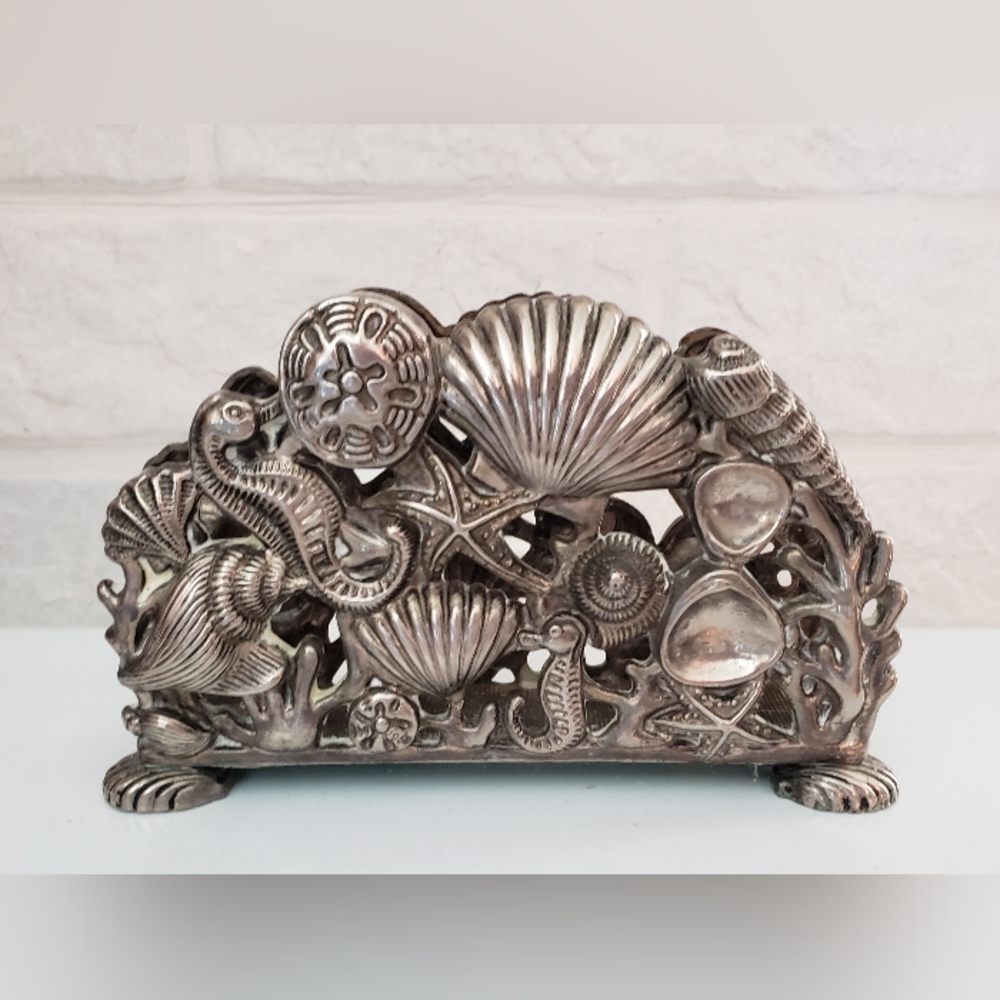 Godinger SilverPlate Napkin/Note Holder, Vintage, pre-owned